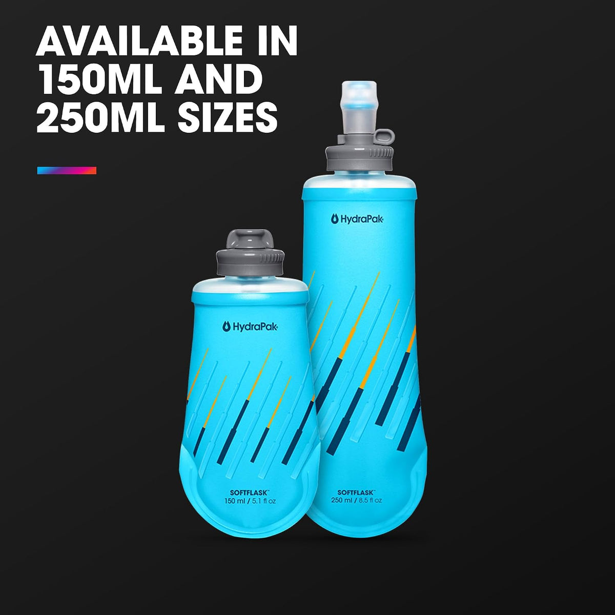 HydraPak SoftFlask Collapsible Nutrition Flask 2-Pack (250ml, Malibu)