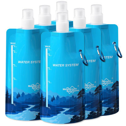 Membrane Solutions Collapsible Water Bottle 23oz with Carabiner