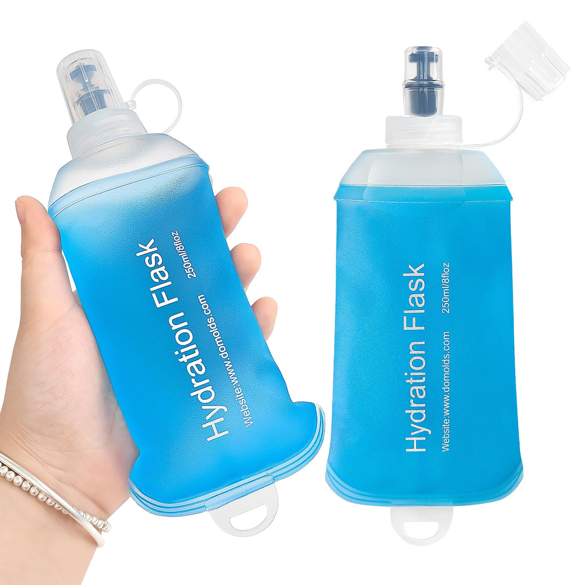 GUYI GYGYL Soft Flask Collapsible Water Bottle for Sports, 250ml White 2pcs