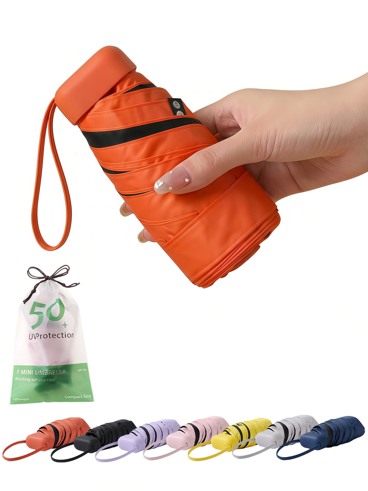 BAODINI Travel Mini Umbrella With UV Sun Protection, Compact Pocket Size