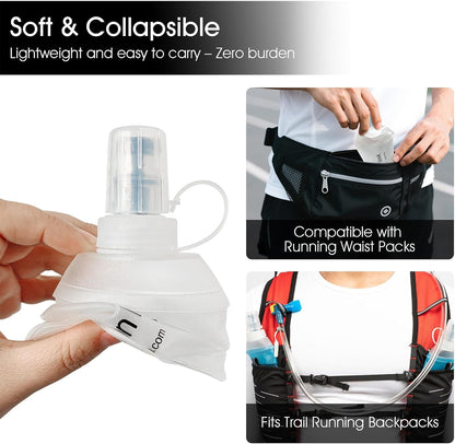 GUYI GYGYL Soft Flask Collapsible Water Bottle for Sports, 250ml White 2pcs