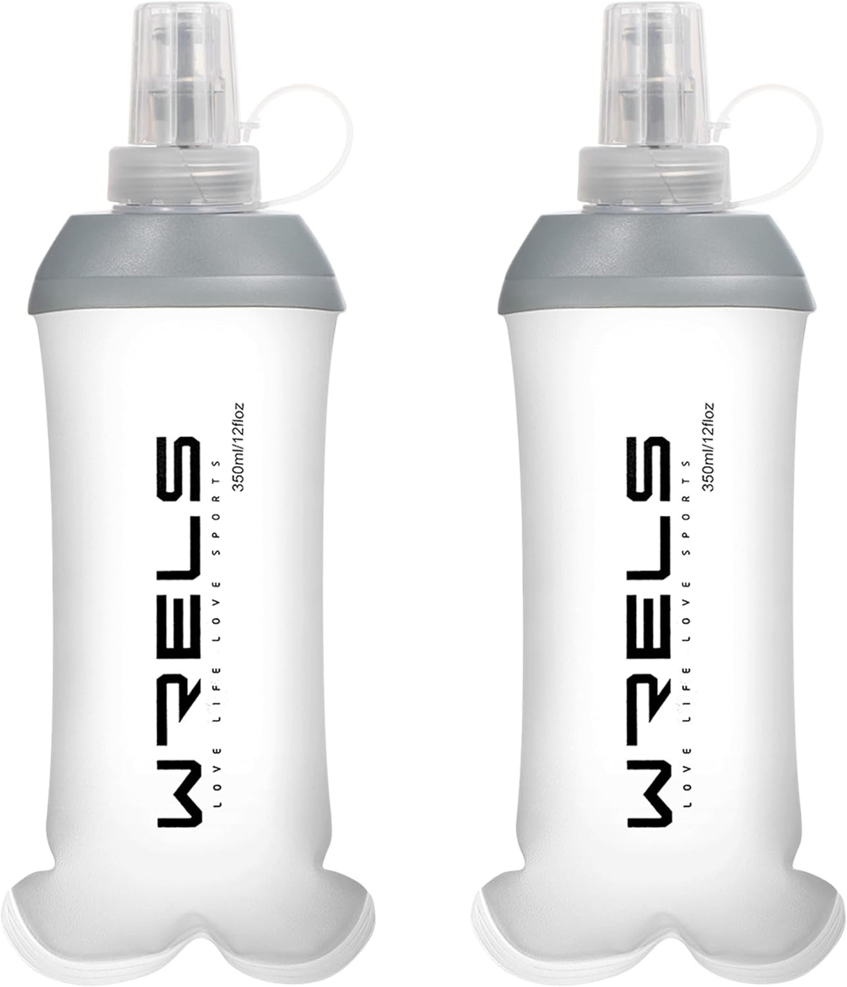 WRELS Running Water Bottle,250ml/350ml/500ml TPU Soft Flask,Collapsible Water Bottles for Hydration Vests and Running Belts Backpack, Soft Water Bottles For Hiking Cycling Climbing