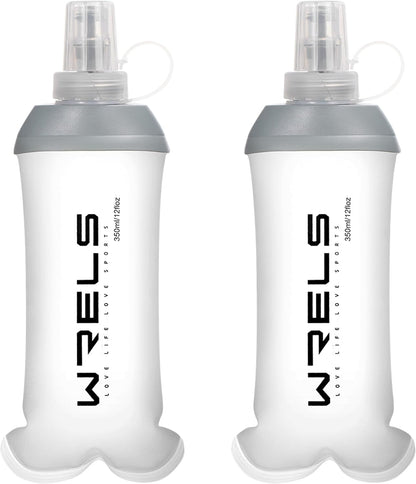 WRELS Running Water Bottle,250ml/350ml/500ml TPU Soft Flask,Collapsible Water Bottles for Hydration Vests and Running Belts Backpack, Soft Water Bottles For Hiking Cycling Climbing