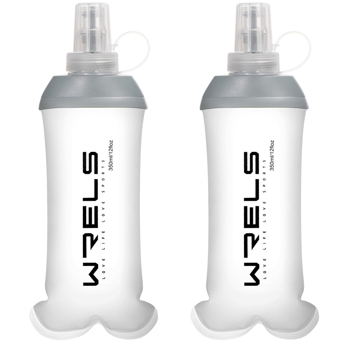 WRELS Running Water Bottle,250ml/350ml/500ml TPU Soft Flask,Collapsible Water Bottles for Hydration Vests and Running Belts Backpack, Soft Water Bottles For Hiking Cycling Climbing