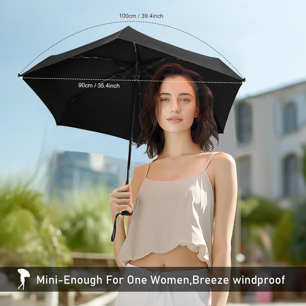 Mini Travel Umbrella Compact for Purse Lightweight Nano Waterproof for Rain