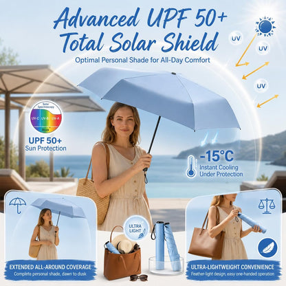 Pencil Umbrella from Japan, 103g Mini Japan Pencil Umbrellas with UPF 50+ Sun, Ultra-Lightweight Compact All-Weather Umbrella for Rain, Backpack, Handbag, Commute, Beach, Hiking, Outdoor Use