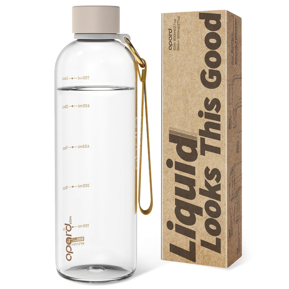 Opard Slim Water Bottle 32oz, Dishwasher Safe Plastic Water Bottle BPA-Free, Leakproof Screw Top, Forest Green, Reusable for Travel School Sport Gym Hiking