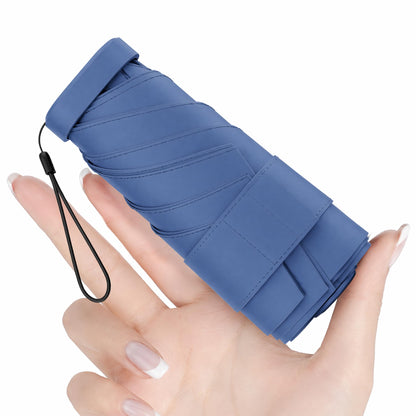 Mini Umbrella Travel Size, 5.9 Inch Compact Uv Umbrella For Sun Rain