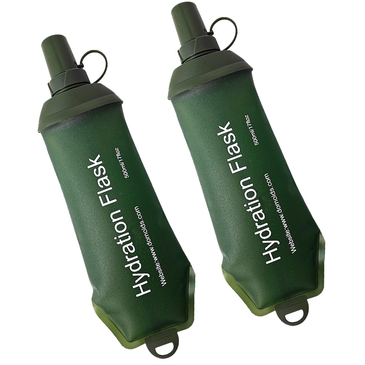 WILDREEDS 500ml Soft Flask, TPU Collapsible Soft Water Bottle for Hydration Pack, Running Vest, Folding Water Bottle for Hiking Cycling Climbing-2Pcs, Blue