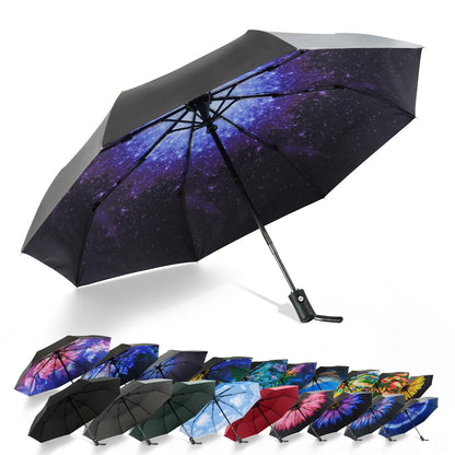 SY COMPACT Travel Umbrella - Windproof Automatic Compact Umbrellas for Rain