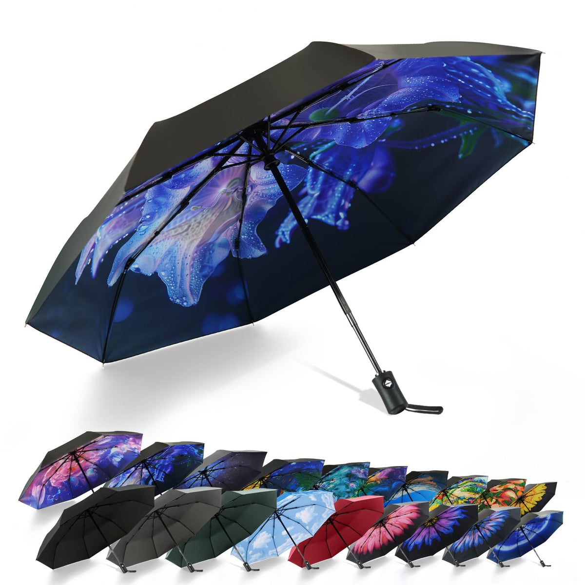 SY COMPACT Travel Umbrella - Windproof Automatic Compact Umbrellas for Rain