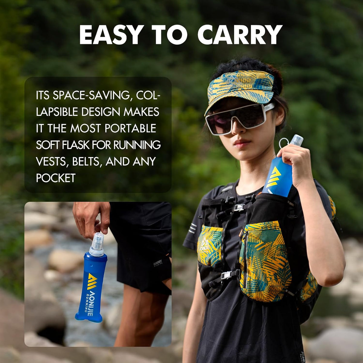 AONIJIE Running Water Bottle 2PCS Soft Flask