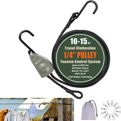 Vigorport Retractable Travel Clothesline, Heavy Duty Pulley Clothes Line