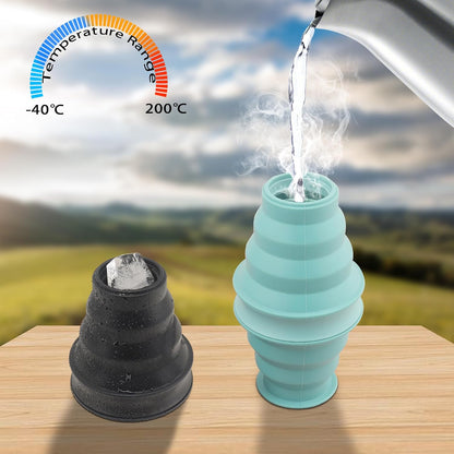 Collapsible Water Bottles 2 Pack 17 oz Silicone Foldable Travel