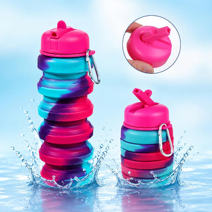 4PCS Foldable Water Bottles for Camping Hiking Travel Gym Sports,16oz