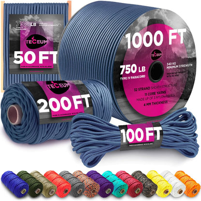 Paracord Rope 550 lb 4mm – Parachute Cord – Utility Camping Rope
