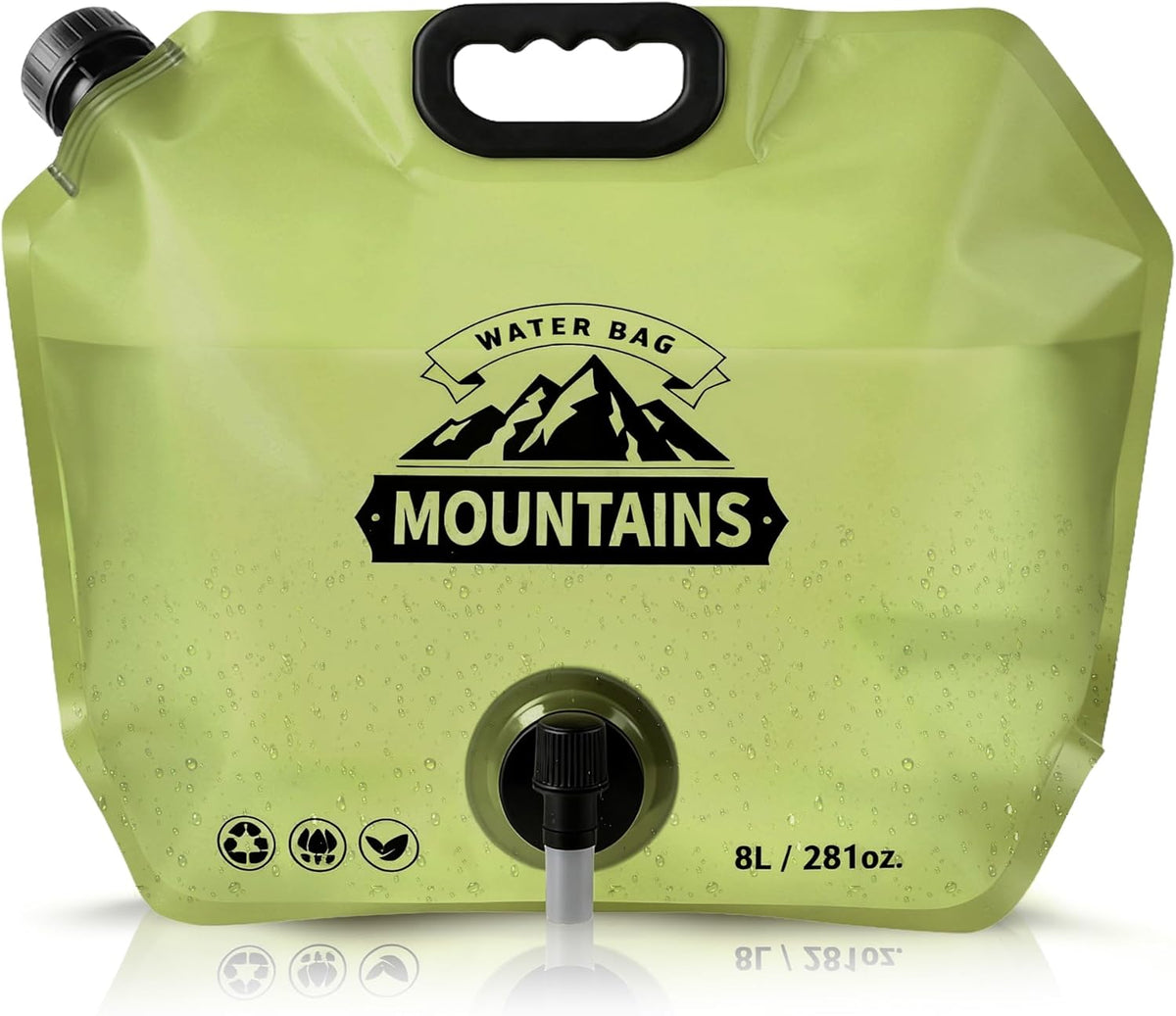 Camping Water Container, Collapsible 2 Gallon Water Jug with Spout BPA-free