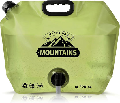 Camping Water Container, Collapsible 2 Gallon Water Jug with Spout BPA-free