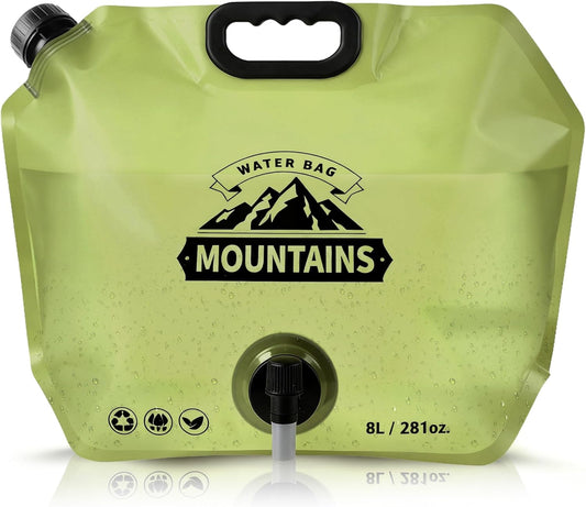 Camping Water Container, Collapsible 2 Gallon Water Jug with Spout BPA-free