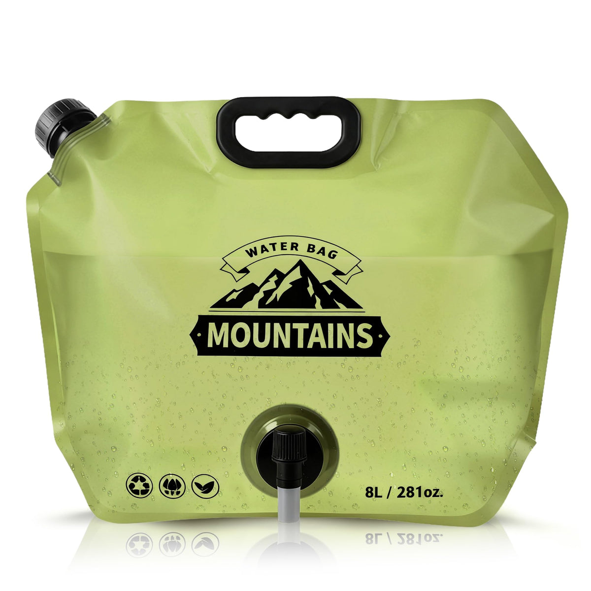 Camping Water Container, Collapsible 2 Gallon Water Jug with Spout BPA-free