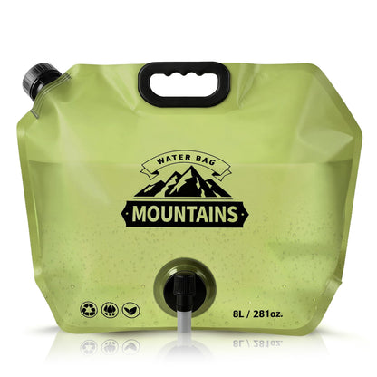 Camping Water Container, Collapsible 2 Gallon Water Jug with Spout BPA-free
