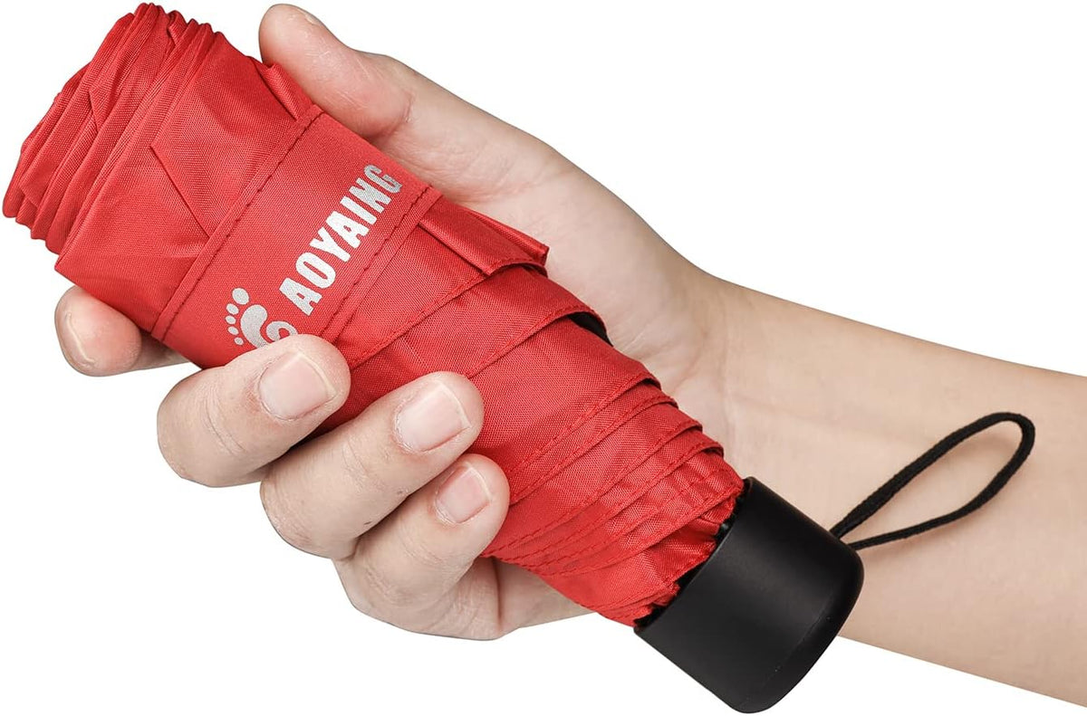 GAOYAING Compact Travel Umbrella with Case Sun&Rain Lightweight Small and Compact Suit for Pocket 34 Inches