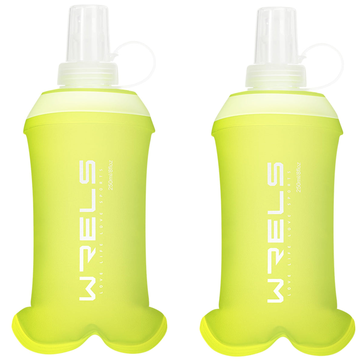 WRELS Running Water Bottle,250ml/350ml/500ml TPU Soft Flask,Collapsible Water Bottles for Hydration Vests and Running Belts Backpack, Soft Water Bottles For Hiking Cycling Climbing