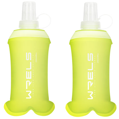 WRELS Running Water Bottle,250ml/350ml/500ml TPU Soft Flask,Collapsible Water Bottles for Hydration Vests and Running Belts Backpack, Soft Water Bottles For Hiking Cycling Climbing