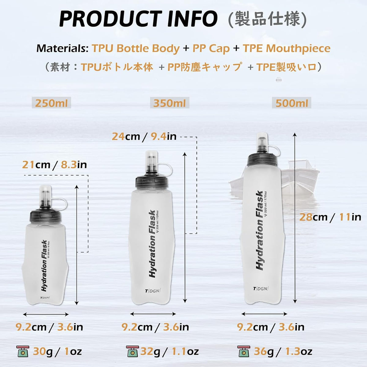 TRIWONDER Running Water Bottle Handheld Plastic Flask Hydration Vest Packs Waist Belt Replacement for Runners Marathon Cycling Hiking