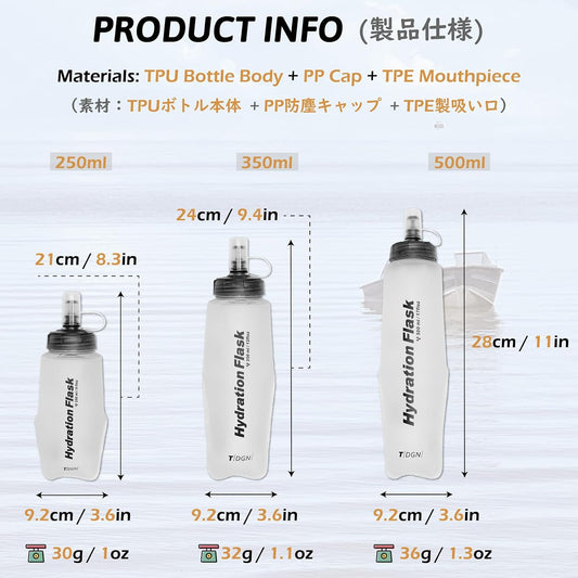 TRIWONDER Running Water Bottle Handheld Plastic Flask Hydration Vest Packs Waist Belt Replacement for Runners Marathon Cycling Hiking