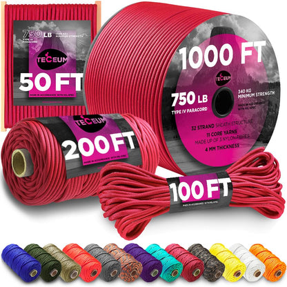 Paracord Rope 750lb 5/32 – Tent Camping Cord – Utility Outdoor Nylon Rope