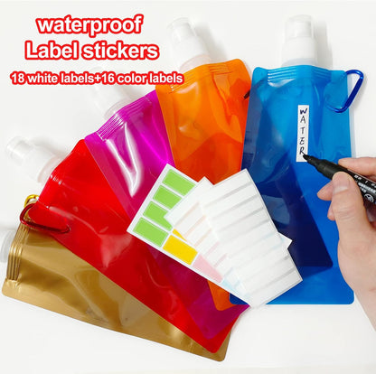 smilixin 10 Pack Collapsible Water Bottles,Collapsible Bag Water Bottles