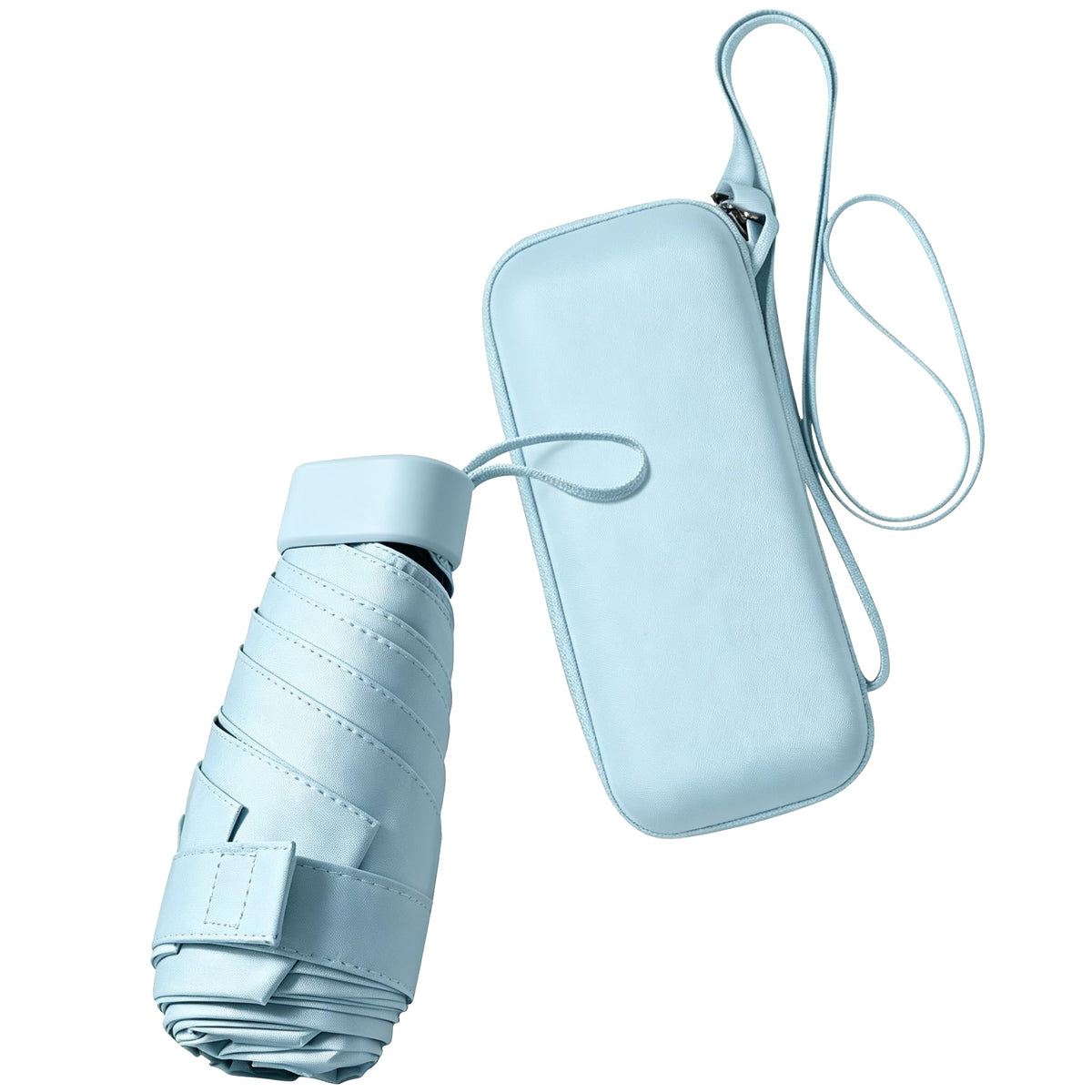 ESUFEIR Mini Sun Umbrella for Purse With Case