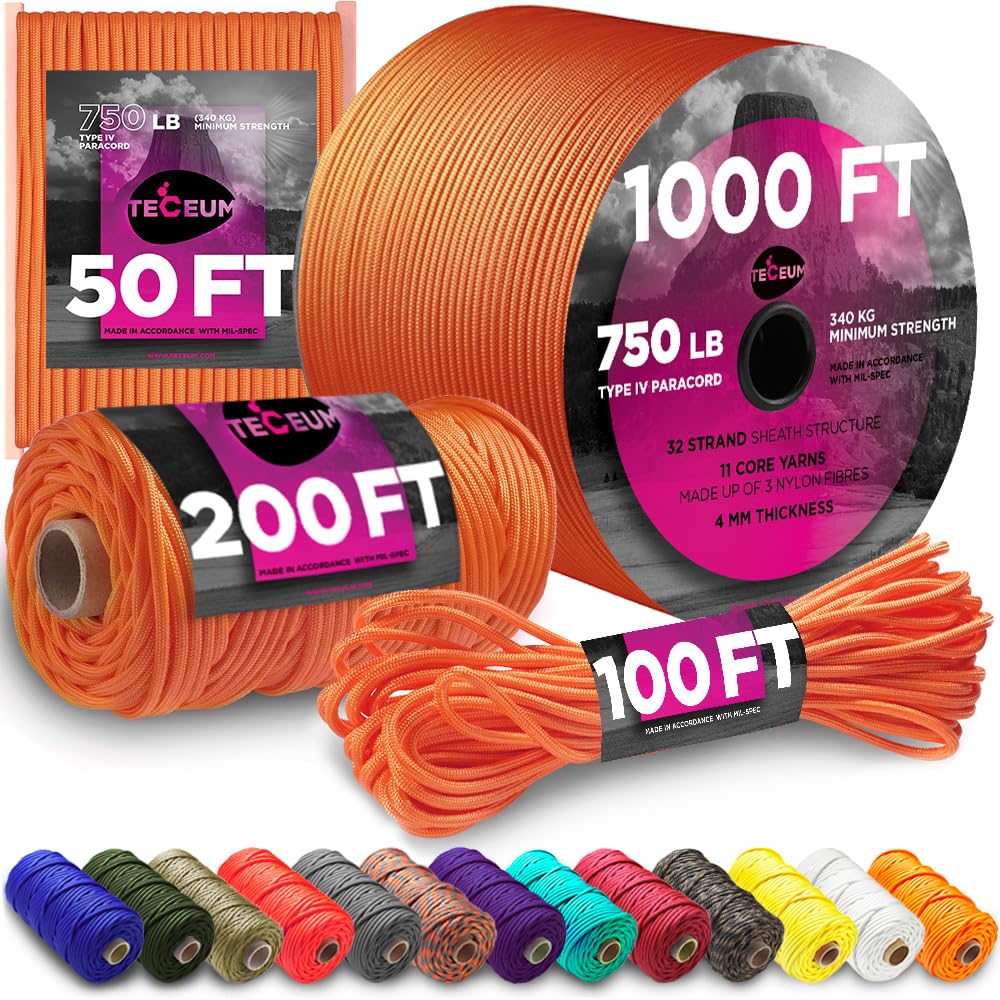 Paracord Rope 750lb 5/32 – Tent Camping Cord – Utility Outdoor Nylon Rope