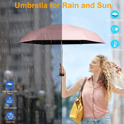 G4Free Mini Travel Umbrella for Purse Pocket Umbrella UPF 50+ UV Protection