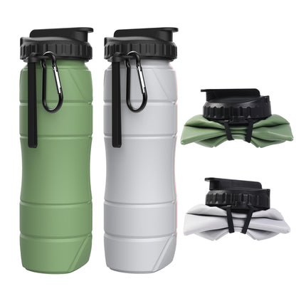Collapsible Water Bottles, 22oz with Straw for Travel, Gym & Sports