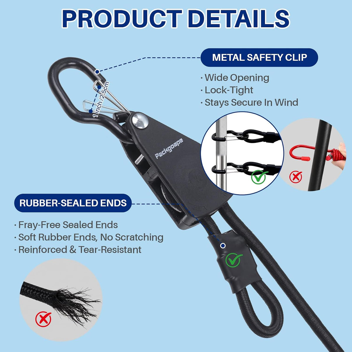 Retractable Portable Travel Clothesline Camping Laundry Line with 12 Clips