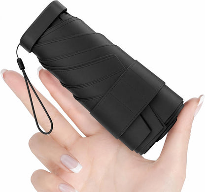 Mini Umbrella Travel Size, 5.9 Inch Compact Uv Umbrella For Sun Rain