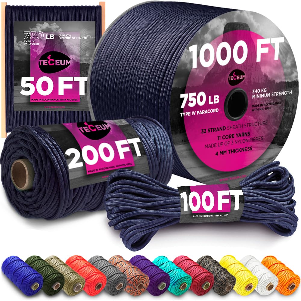 Paracord Rope 750lb 5/32 – Tent Camping Cord – Utility Outdoor Nylon Rope
