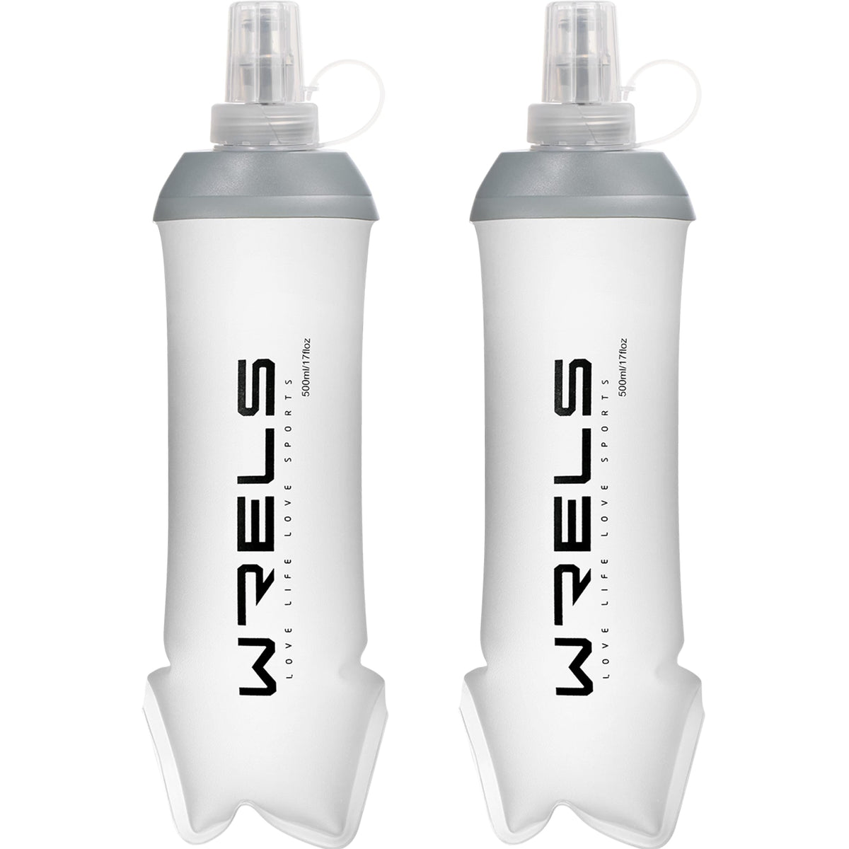 WRELS Running Water Bottle,250ml/350ml/500ml TPU Soft Flask,Collapsible Water Bottles for Hydration Vests and Running Belts Backpack, Soft Water Bottles For Hiking Cycling Climbing