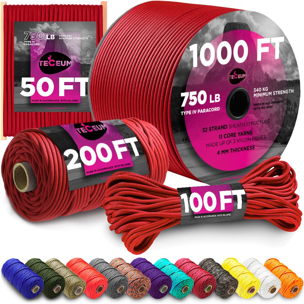 Paracord Rope 750lb 5/32 – Tent Camping Cord – Utility Outdoor Nylon Rope