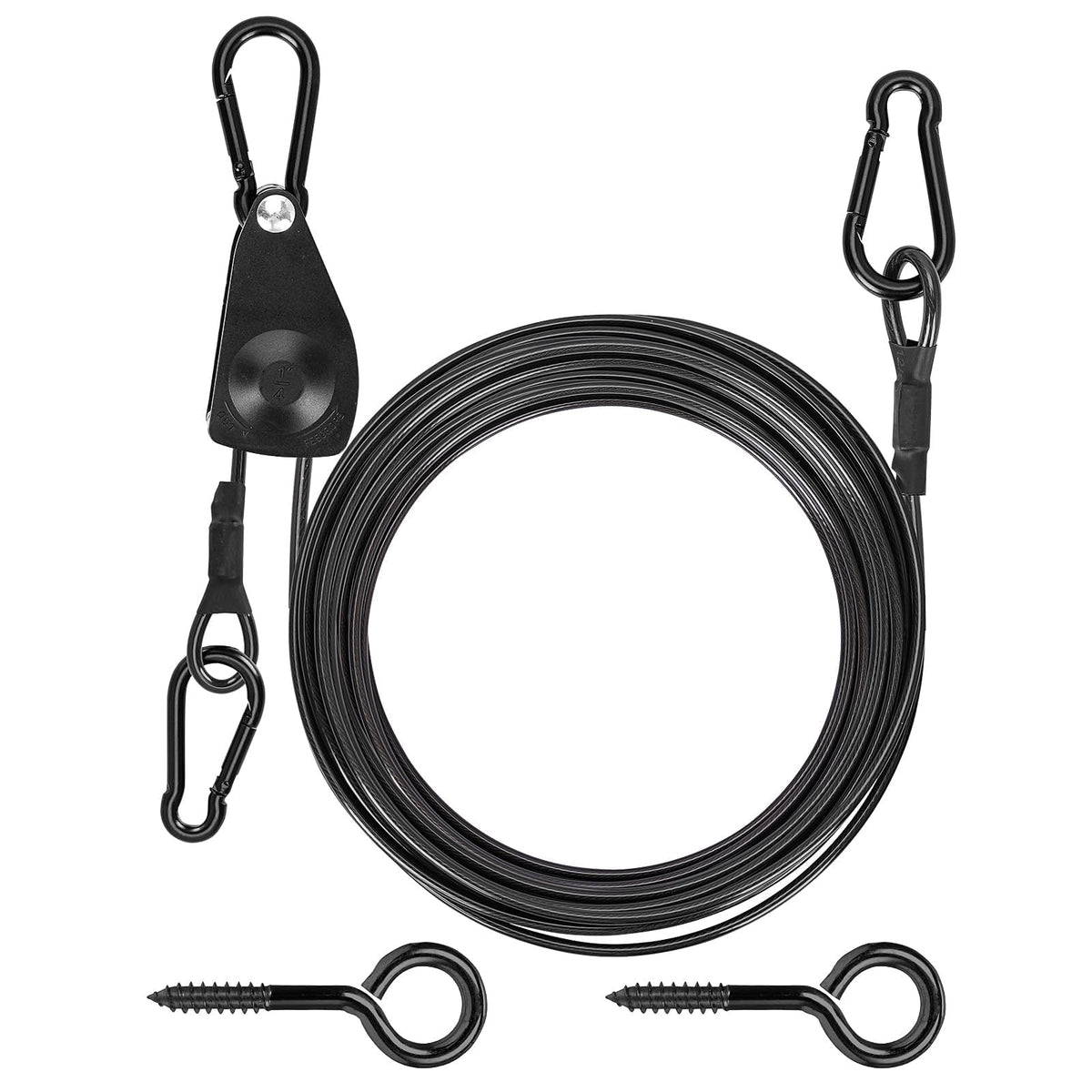 TooTaci Outdoor Clothesline Kit with Self-Locking Pulley, 15FT 3/16" Cable