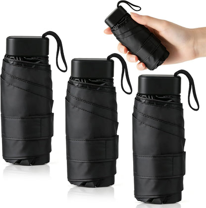 VZZNN 3 Pack Mini Travel Umbrella Compact, Lightweight Nano Waterproof Parasol for Purse Pocket, Small Foldable Rain Umbrella for Women Men, On-the-Go Outdoor Travel Work Daily Use