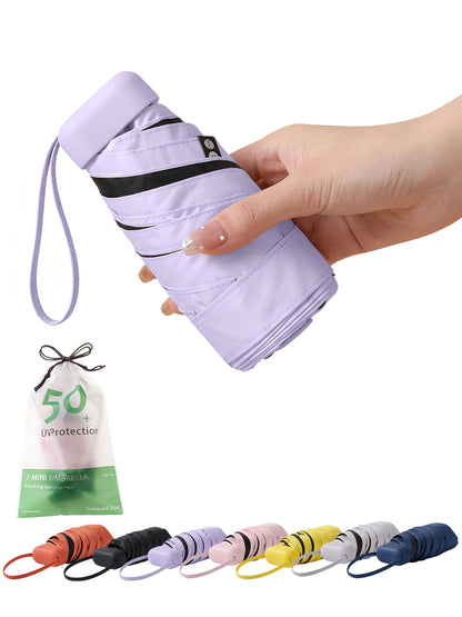 BAODINI Travel Mini Umbrella With UV Sun Protection, Compact Pocket Size