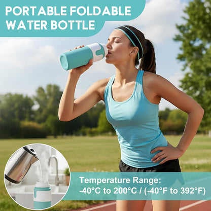 LemonRoad 2 Pcs 26 oz Silicone Collapsible Water Bottle, Portable Foldable Water Bottle Leakproof with Carabiner Reuseable Lightweight for Travel Sports Hiking Camping Cycling Office (Green,Black)