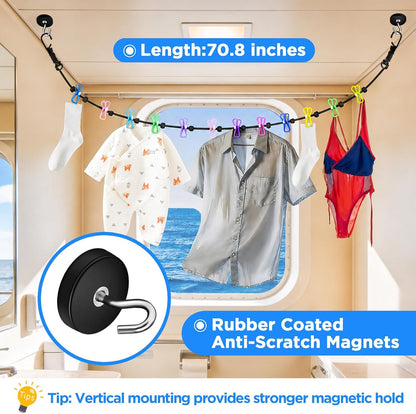 Over the Door Organizer & Magnetic Clothes Line for Cruise Ship