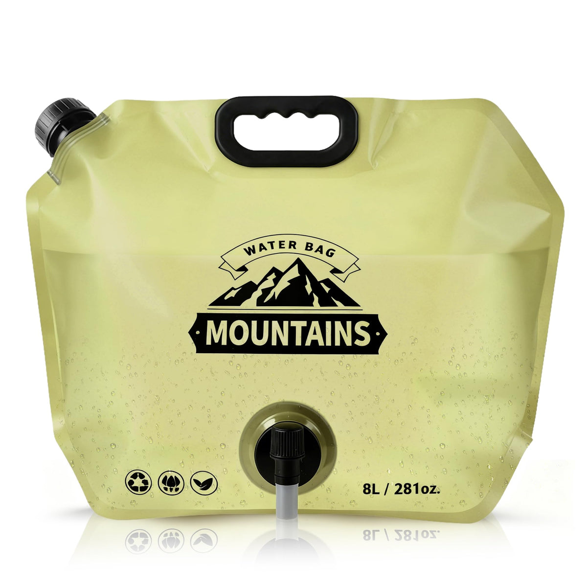 Camping Water Container, Collapsible 2 Gallon Water Jug with Spout BPA-free