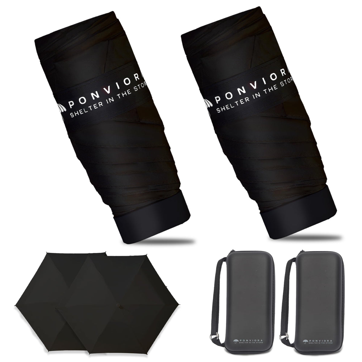 Compact Mini Windproof Travel Umbrella-UPF 50+ Sun & Rain Protection, Small Folding Design Fits in Pocket or Purse, Lightweight Portable with Case for Women, Men & Kids