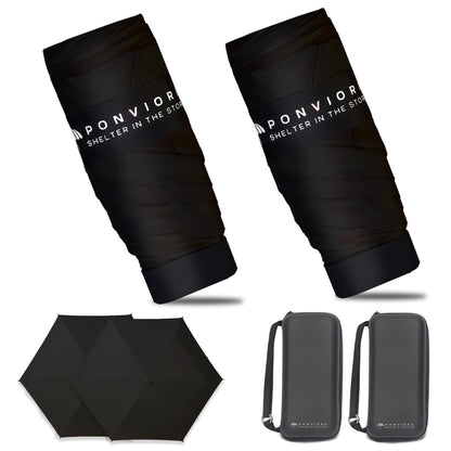 Compact Mini Windproof Travel Umbrella-UPF 50+ Sun & Rain Protection, Small Folding Design Fits in Pocket or Purse, Lightweight Portable with Case for Women, Men & Kids