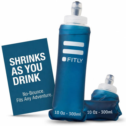 FITLY Soft Flask Running Water Bottle - Collapsible Hydration Flask